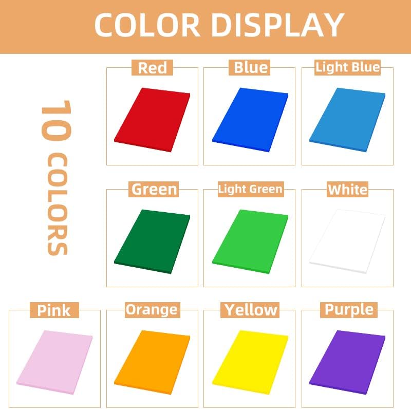 Etiqueta autoadhesiva impermeable PP papel sintético autoadhesivo color autoadhesivo papel de impresión irrompible 10 hojas (mezcla de 5 colores)