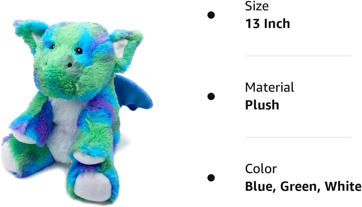 Warmies Baby Dragon – Peluche de peluche con peso calentable y refrigerable, reconfortante juguete de aromaterapia de lavanda, animales de peluche