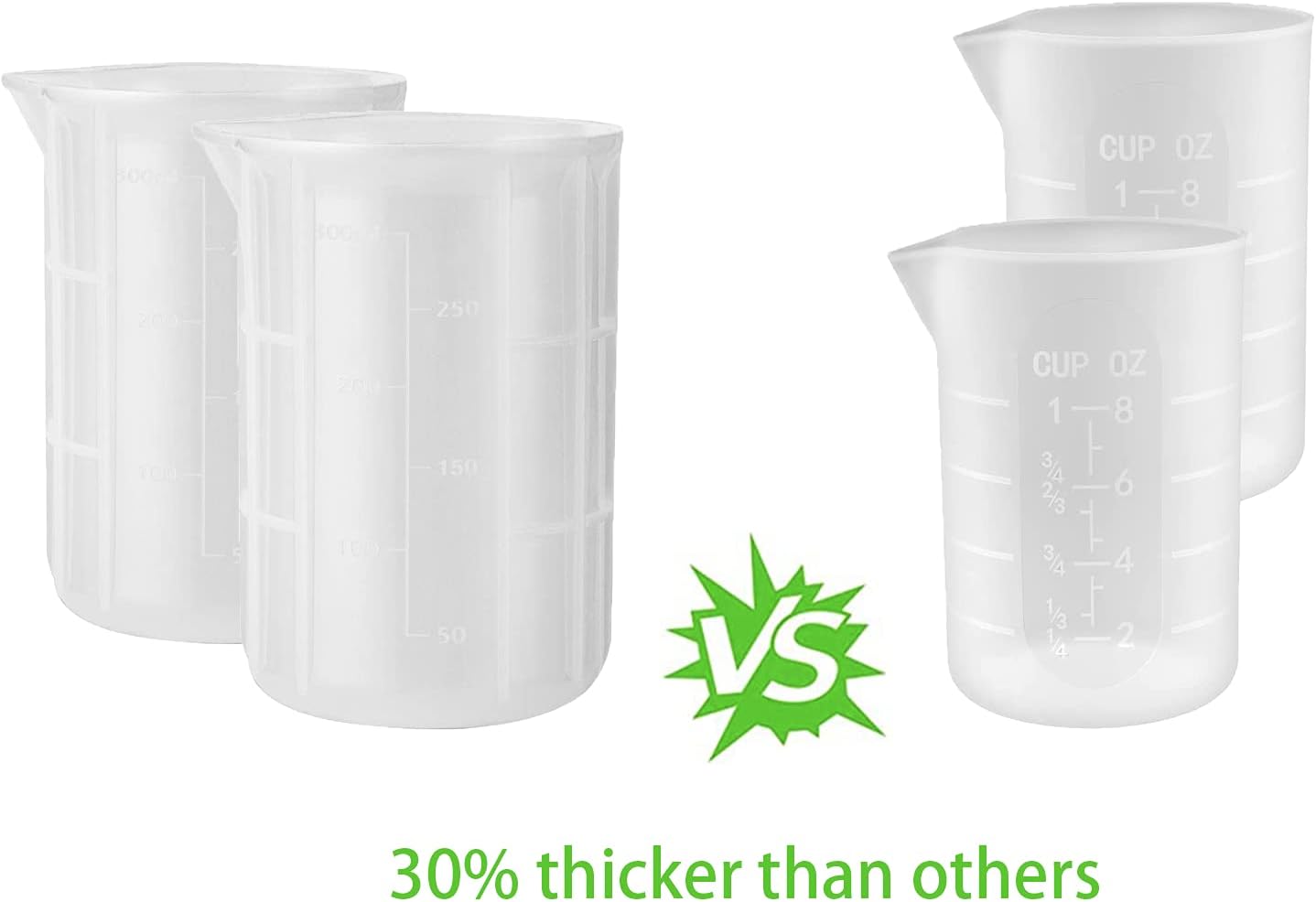 3 tazas medidoras de silicona de 10.1 fl oz taza de mezcla epoxi grandes tazas de silicona reutilizables para mezcla de resina tazas medidoras de