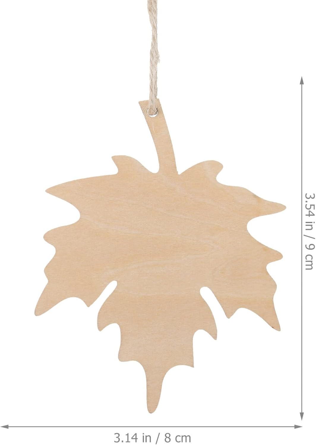 Milisten 21 adornos de madera de hoja de arce, recortes de madera de Acción de Gracias, sin terminar, hojas colgantes en blanco, rebanadas de madera