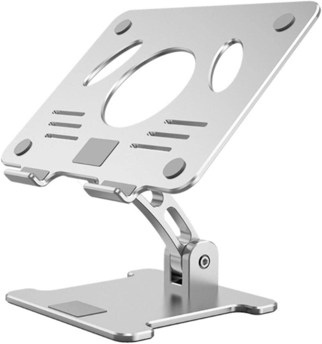 Soporte ajustable para laptop de aleación de aluminio + silicona plegable con ventilador de refrigeración, soporte para portátil de calor, base para