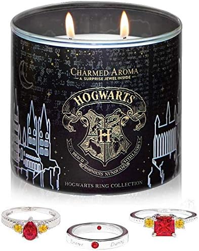 Charmed Aroma Harry Potter – Vela Hogwarts, colección de anillos de la casa Hogwarts (Casa Gryffindor, anillo tamaño 9)