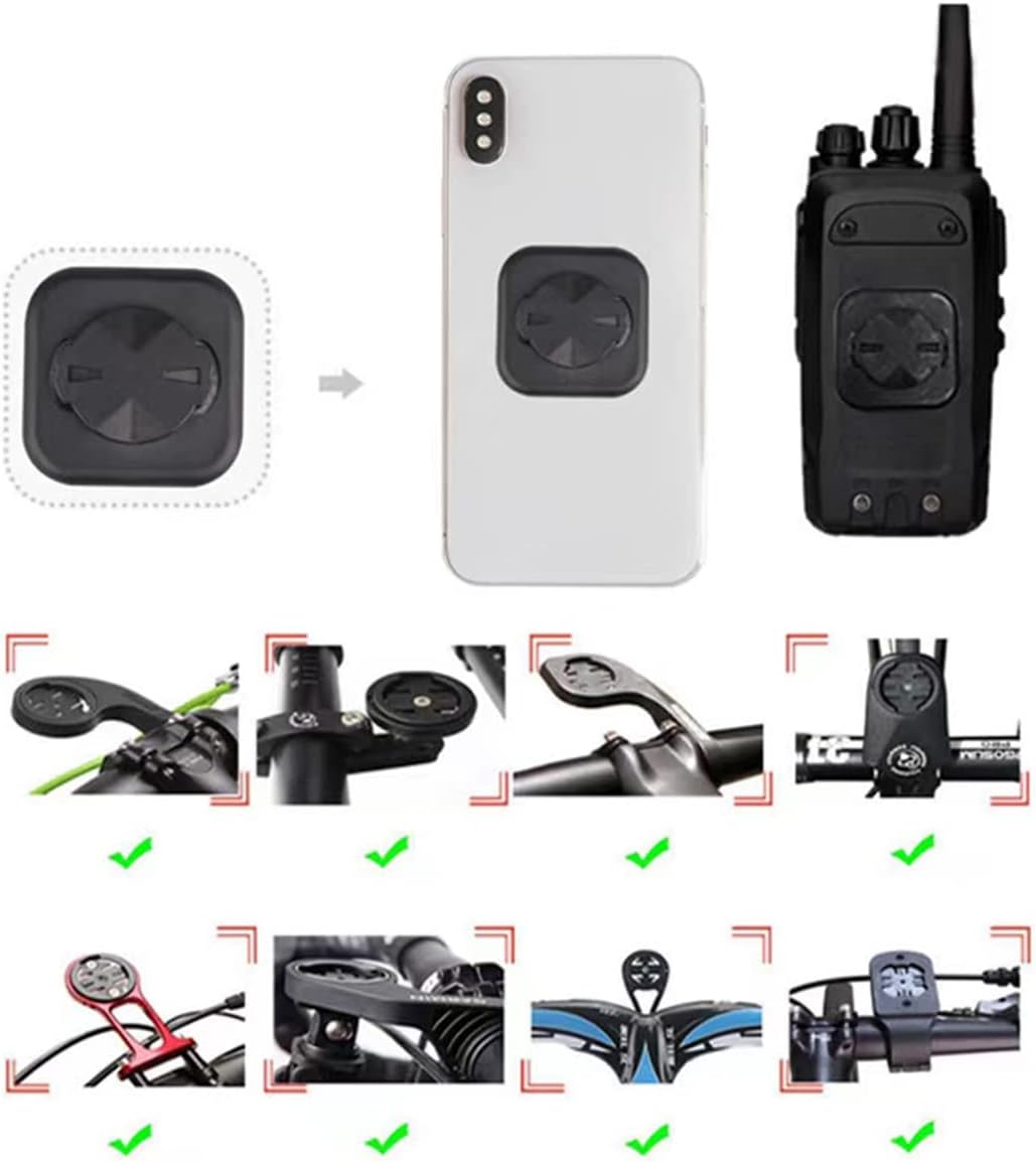 Teague Soporte de bicicleta para computadora de montaje frontal para Garmin con adaptador adhesivo de montaje para teléfono, compatible con negro