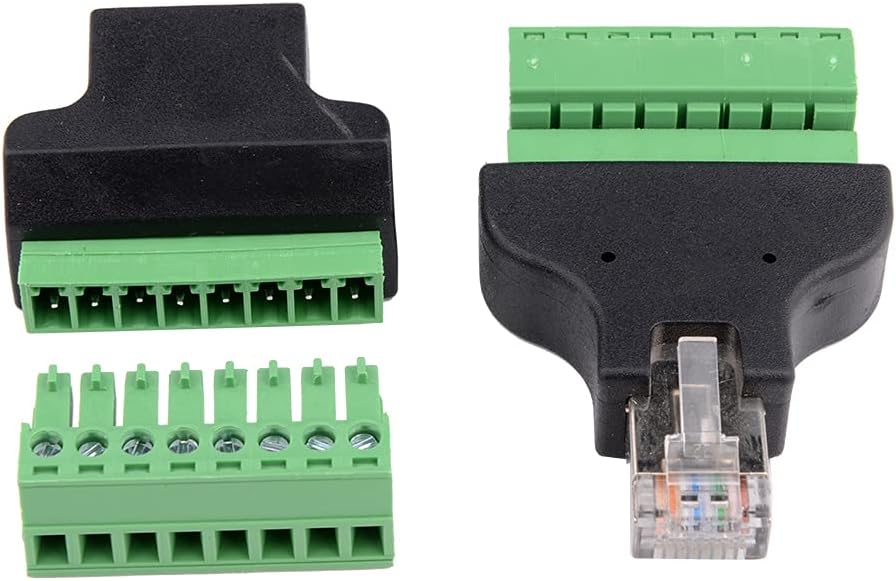 XIAOSHI RJ45 macho y hembra a tornillo Terminal 8 Pin Conector Ethernet Cable Extensor Adaptador