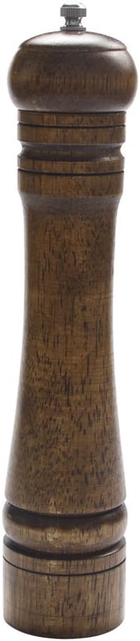 Molinillo de pimienta de madera de roble maciza, molinillo de cerámica ajustable fuerte (1 pieza) (grande)