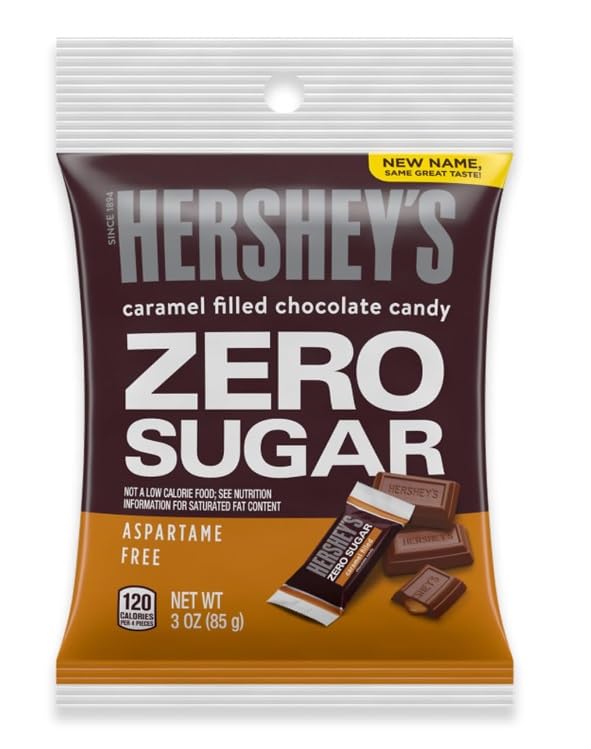 Zero Sugar Hershey – Paquete variado  Paquete de 5  Relleno de caramelo, chocolates, oscuro especial, empanadas de menta, tazas de mantequilla de