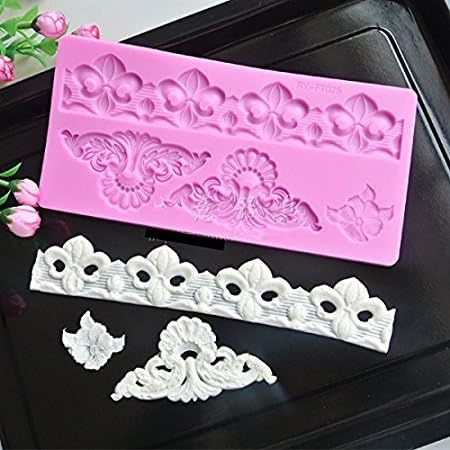 Anyana Fleur de lis Impression Lace – Molde de silicona para Sugarcraft, decoración de pasteles, decoración de cupcakes, fondant, joyas, arcilla