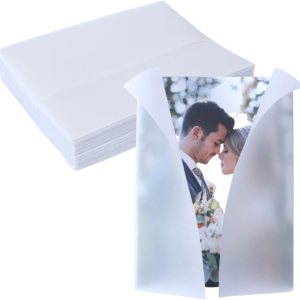 Paquete de 100 chaquetas de vellum preplegadas para invitaciones de 5 x 7 pulgadas, sobre de vellum para invitaciones de boda, sobres de papel Paquete de 100 chaquetas de vellum preplegadas para invitaciones de 5 x 7 pulgadas, sobre de vellum para invitaciones de boda, sobres de papel