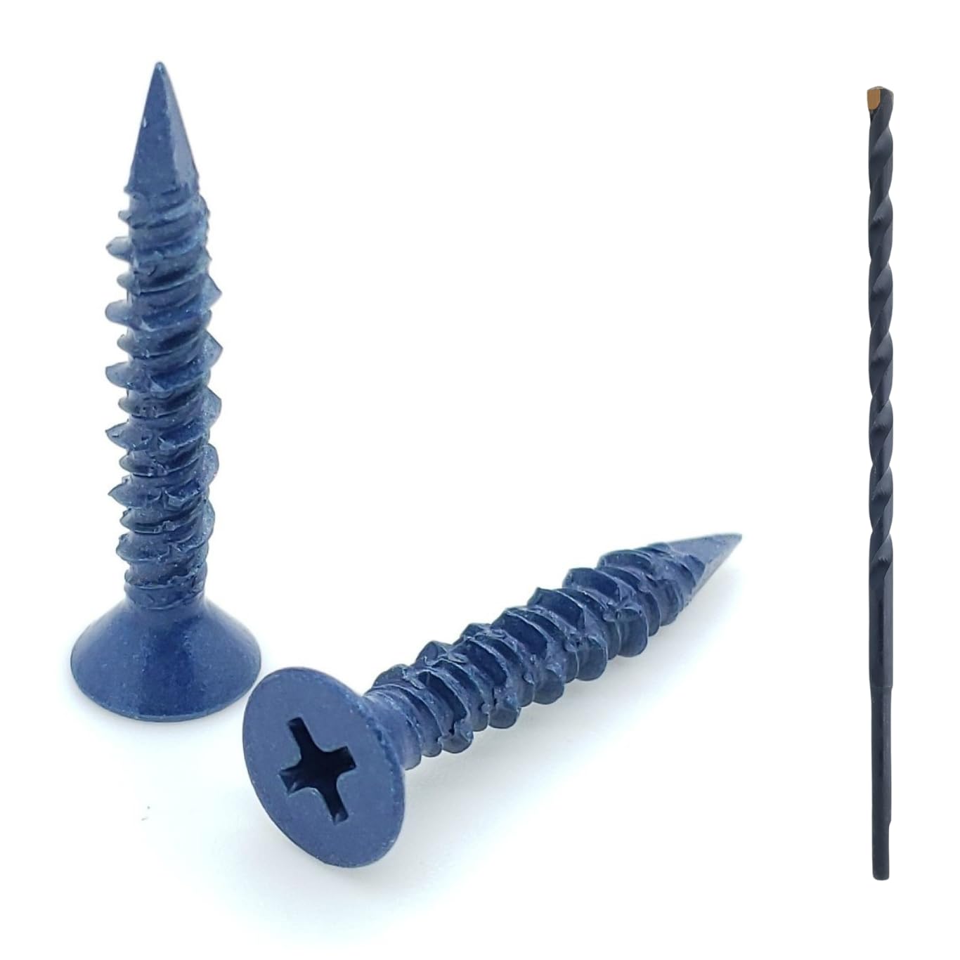 Tornillos de hormigón Phillips con punta de diamante de cabeza plana de 316 x 1-14 para anclar mampostería, bloque y ladrillo (BCP480)