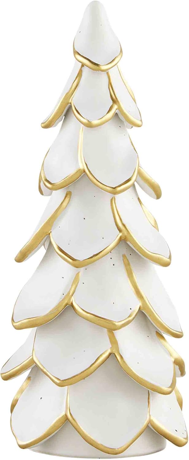 Mud Pie Árbol de cerámica de oro, 10 x 4 12 pulgadas, grande