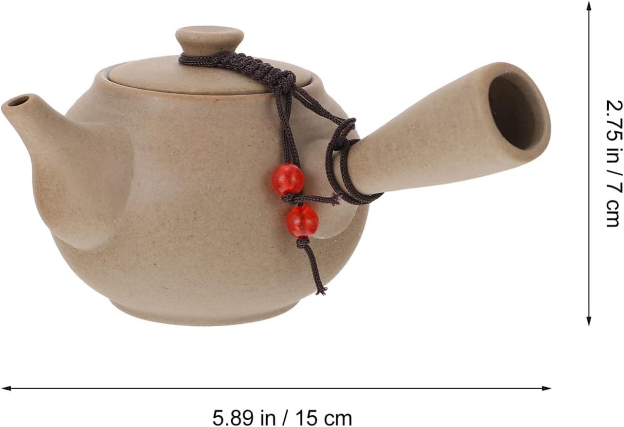 Tetera esmaltada de decoración retro,Tetera colorida de agua caliente,Tetera de cerámica japonesa Kyusu Juego de tetera de cerámica Kyusu Tetera