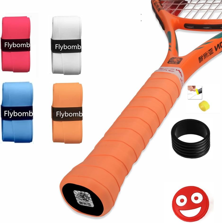 Cinta de agarre de raqueta de tenis de 10 colores con regalos (anillo o amortiguador), envuelve tu raqueta para un alto rendimiento, para raquetas