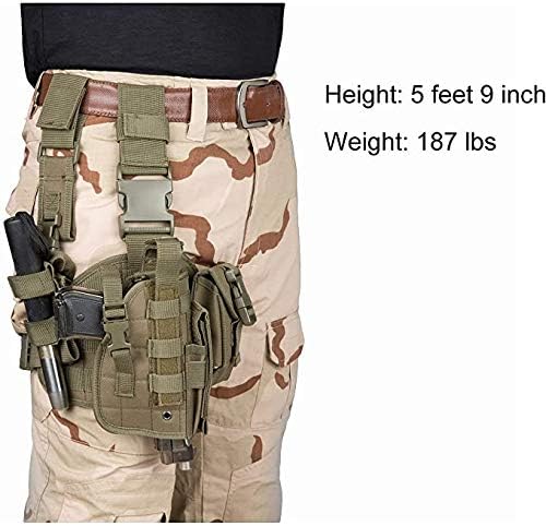 Funda táctica de pierna caída con bolsa de revista, táctica militar, pistola MOLLE, pistola, muslo, pistola, pistola, pistola, pistola, ajustable,