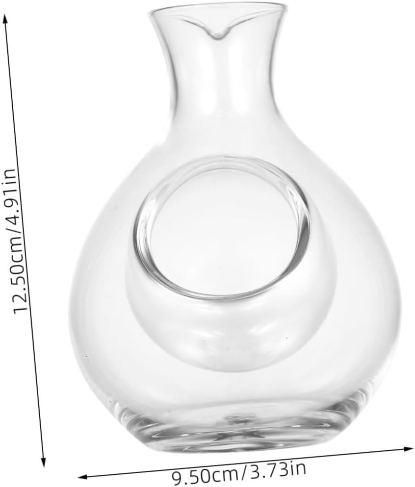 SHERCHPRY Decantador de vidrio japonés, botella de hielo, decantador de vino, dispensador de vino helado para bar (10.1 fl oz)