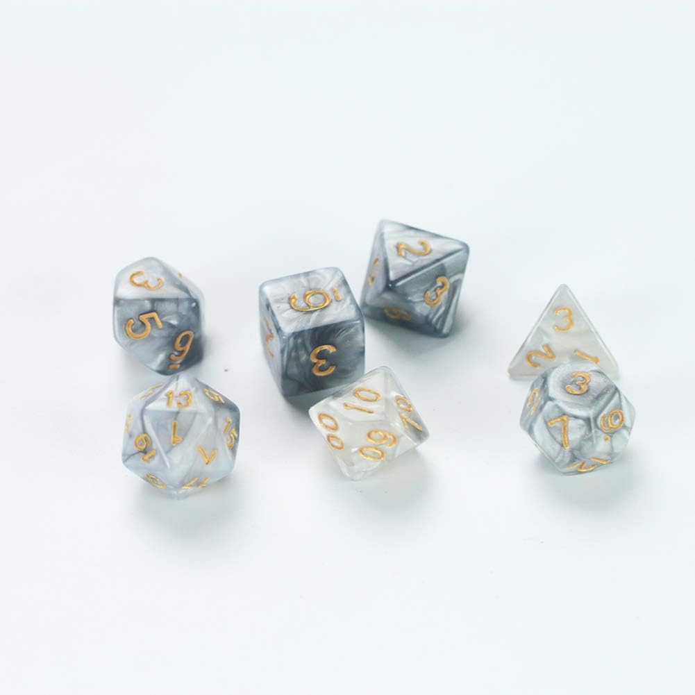 QIELIZI DND Bolsa para dados, PU Cuero funda para dados de dragón, con set de 7 dados, perfecto para calabozos y dragones RPG D&D dados, monedas y
