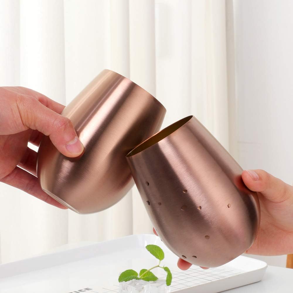 Copa de vino de acero inoxidable de 17 onzas, vaso de vino portátil al aire libre para la piscina, camping, comidas al aire libre, viajes, juego de