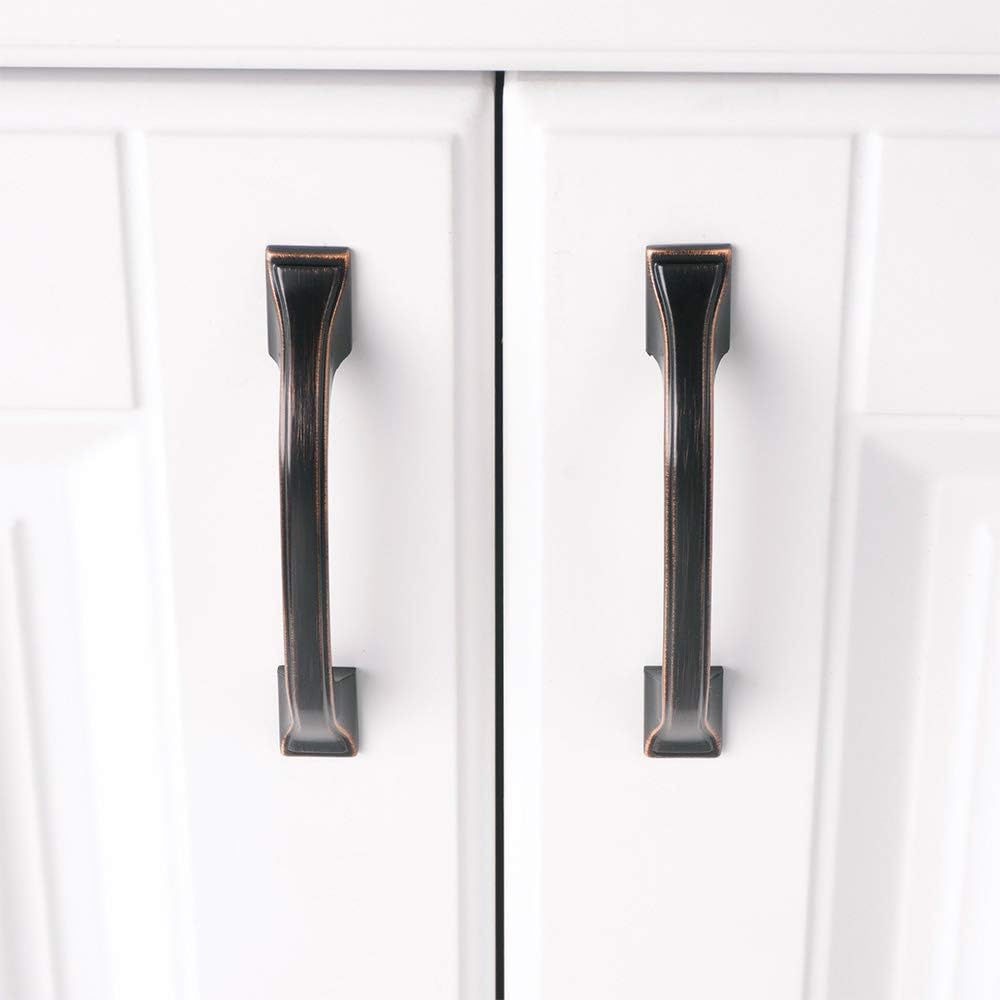 KOOFIZO Paquete de 20 tiradores de arco Craftsman de pie cuadrado, manija de muebles de bronce aceitado, distancia entre tornillos de 3