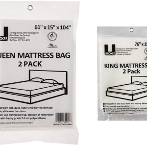 UBOXES Fundas de colchón tamaño queenbolsas de 61 x 15 x 104 pulgadas (QUEENCOVER02) (el embalaje puede variar) y fundas de poliéster para colchón UBOXES Fundas de colchón tamaño queenbolsas de 61 x 15 x 104 pulgadas (QUEENCOVER02) (el embalaje puede variar) y fundas de poliéster para colchón