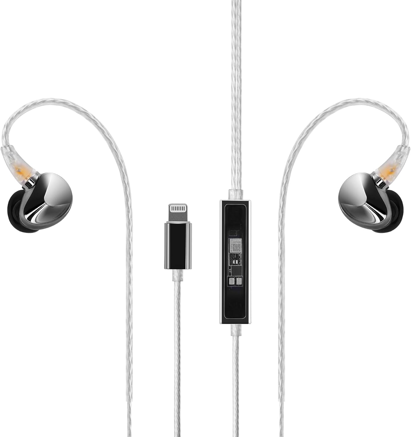 NHB12 – Auriculares con cable para iPhone con amplificadores de auriculares certificado Apple MFi Auriculares intrauditivos sin pérdida con conector