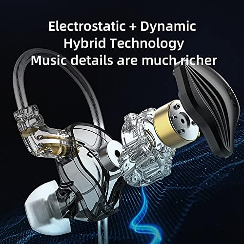 Auriculares con cable, auriculares intraurales, auriculares con cable con micrófono, auriculares con cancelación de ruido con cable KZ ZEX (oro rosa)