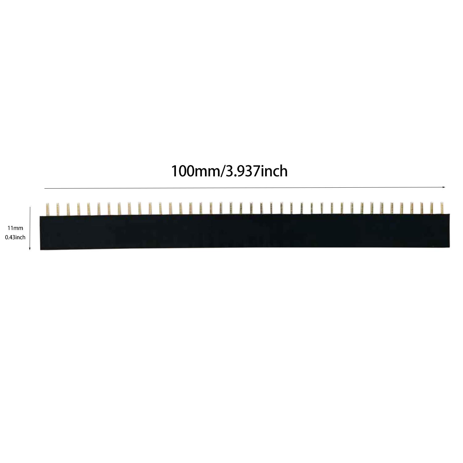 40 pines de cabeza macho y hembra de 0.100 in, conector de placa PCB de 40 pines, tira de cabezal de pin de una sola fila para escudo de prototipo