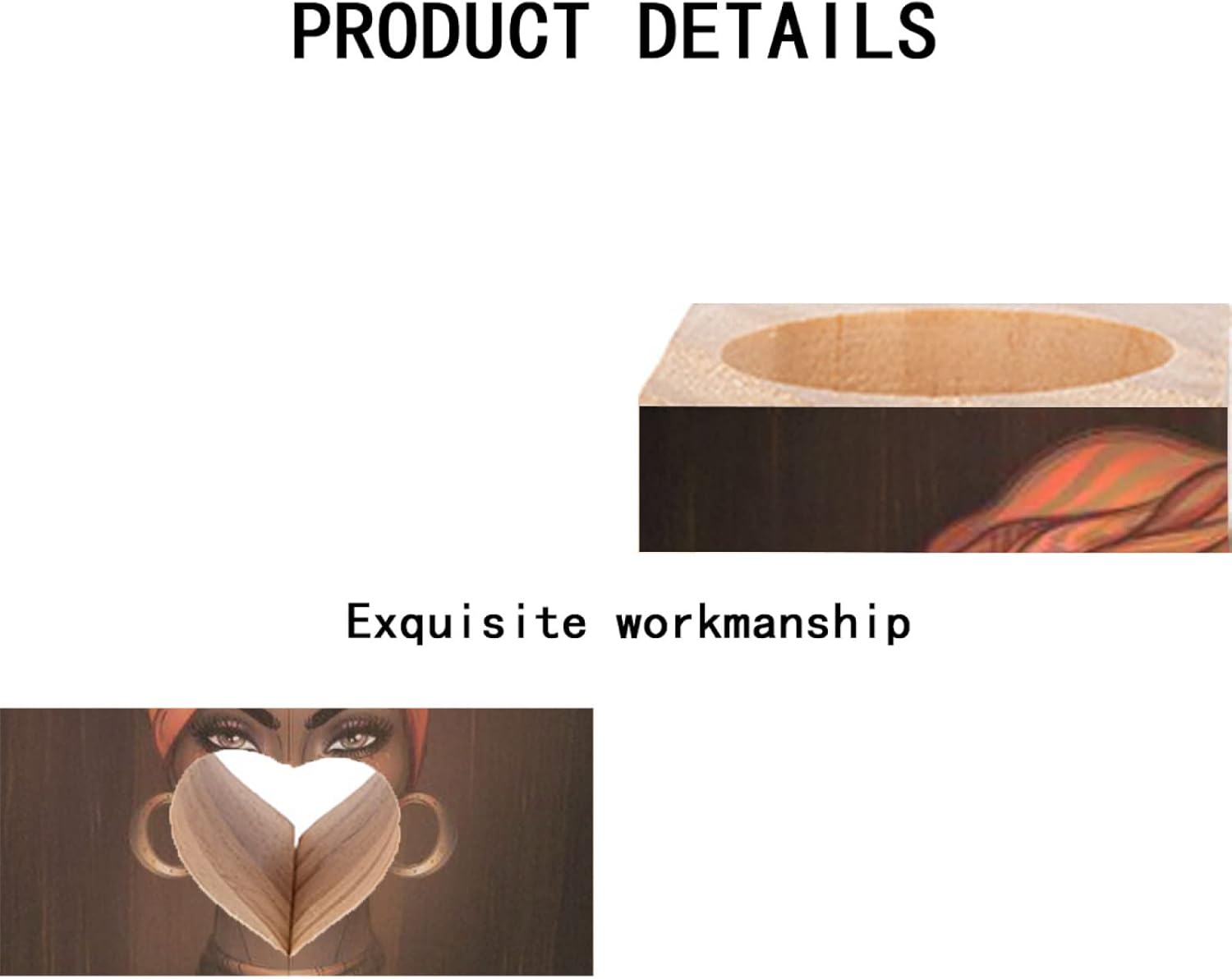 YouTary Portavelas de madera con diseño de corazón para niña, regalo romántico para boda, Navidad, novia, cumpleaños, aniversario