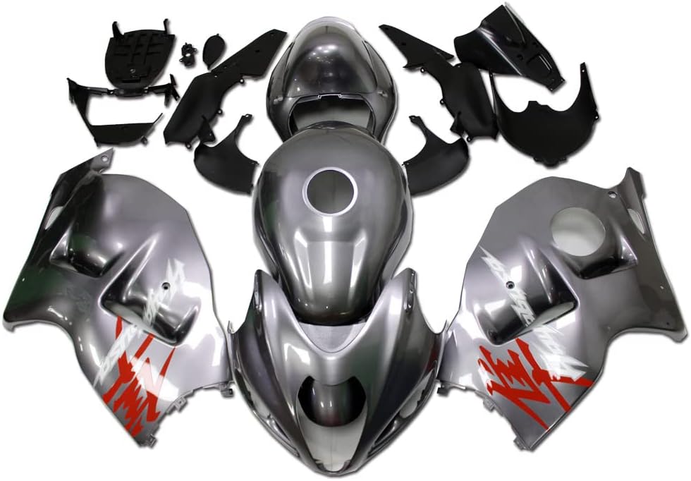 Carenado completo de plástico gris rojo apto para 1997-2007 GSXR 1300 Hayabusa Gen1 Molde de inyección ABS Nuevo Aftermarket Carrocería Kit de