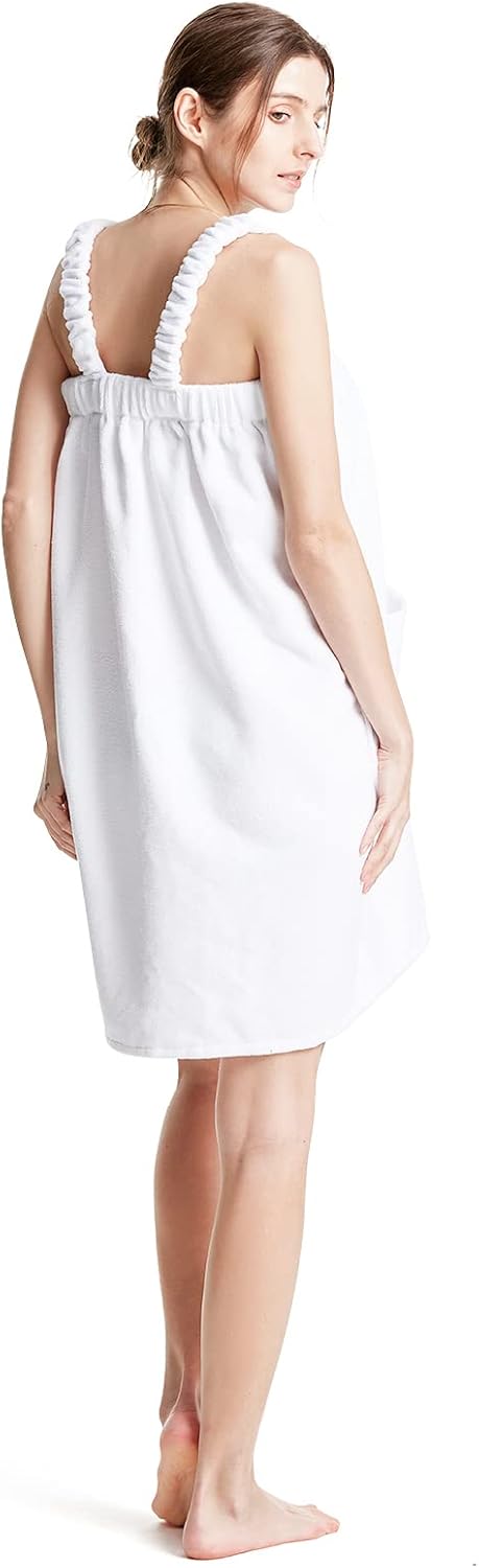 Toallas envolventes de baño para mujer con correas ajustables con envolturas ligeras para el cuerpo, bata de spa con diadema S-XX grande