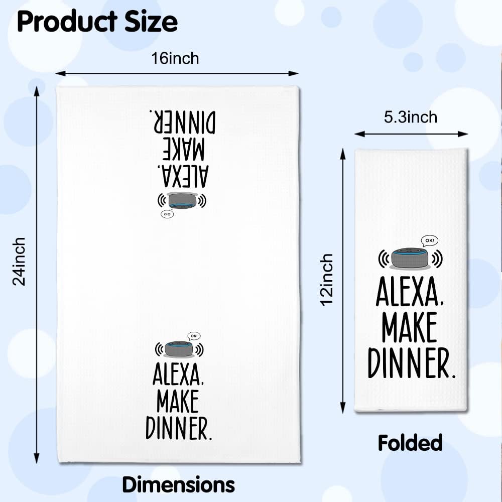 Alexa, Make Dinner – Toalla de cocina con altavoces, regalo para mujeres, hermanas, amigas, mamá, tía, anfitriona, amante de la música, inauguración