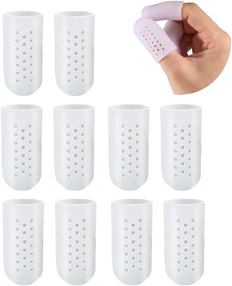 10 piezas de catre de gel con orificios de aire, protector de dedos de soporte, fundas de gel para dedos, protectores de dedos de gel, protección
