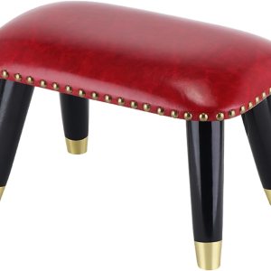 AVLUZ Taburete otomano pequeño, taburete tapizado de cuero, reposapiés antideslizante, taburete cambiador de zapatos para sala de estar, entrada, AVLUZ Taburete otomano pequeño, taburete tapizado de cuero, reposapiés antideslizante, taburete cambiador de zapatos para sala de estar, entrada,