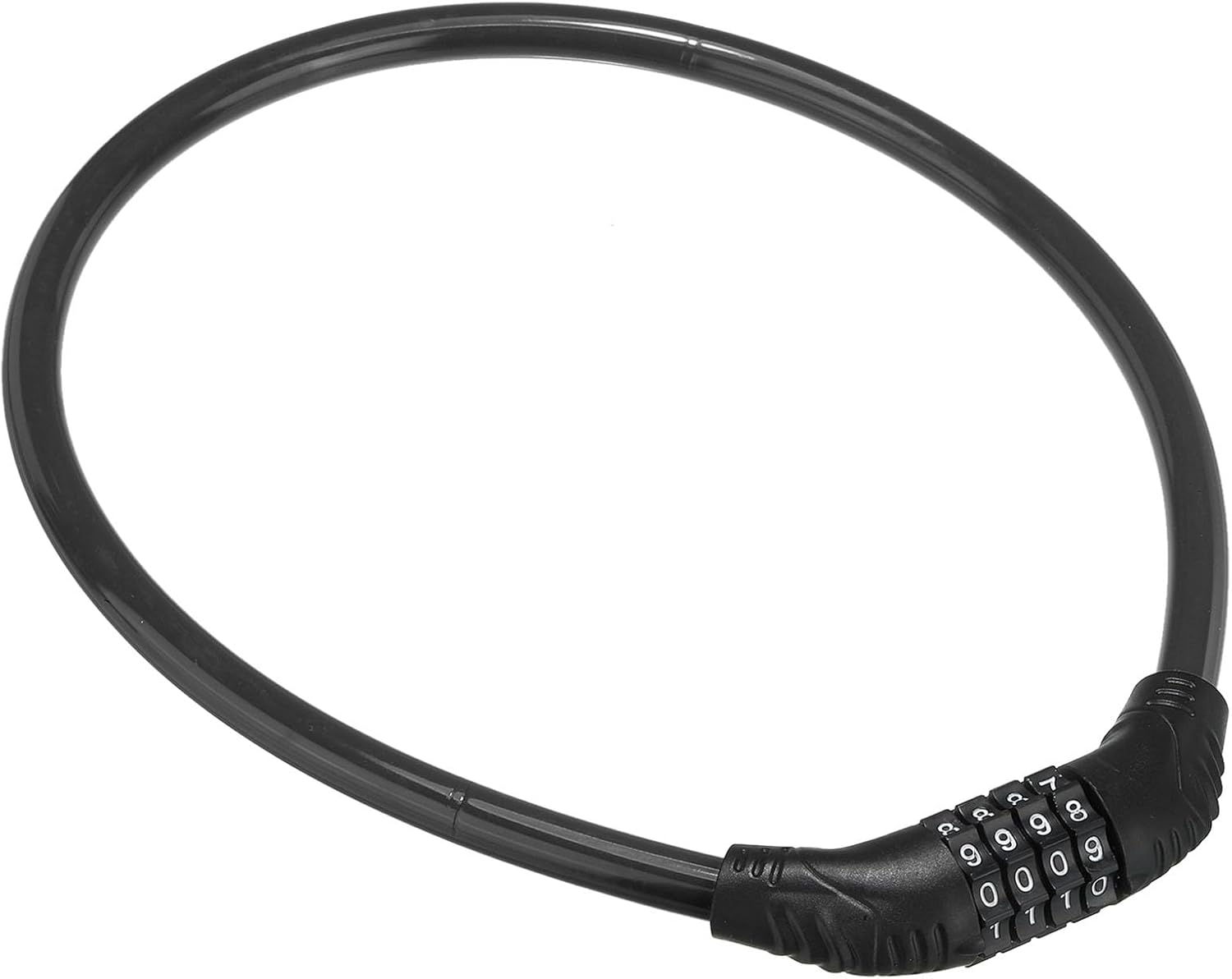 PATIKIL Candado de combinación de bicicleta de 2.23 pies, cable de acero de 4 dígitos, bloqueo de código de combinación reiniciable en espiral largo