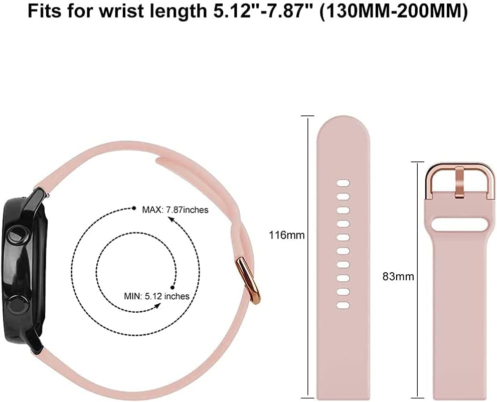 LeisureBands Correa de reloj de silicona de 0.787 in0.866 in compatible con Amazfit GTR 1.654 in1.850 inGTR22eGTSGTS 2, pulsera deportiva de