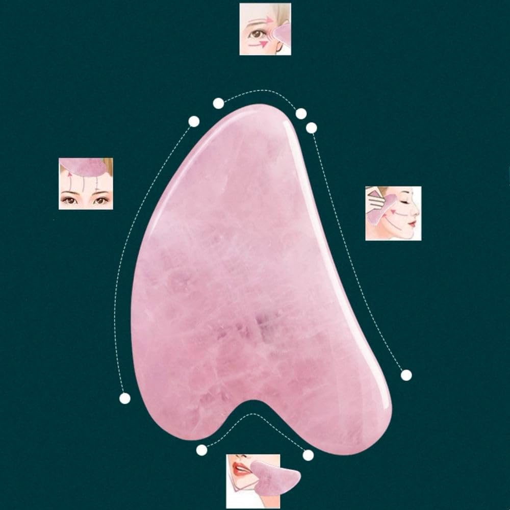 Gua Sha Jade Stone Gua Sha Herramienta de masaje, herramienta Guasha para masaje de piel facial y corporal. Herramientas para acupuntura de spa,