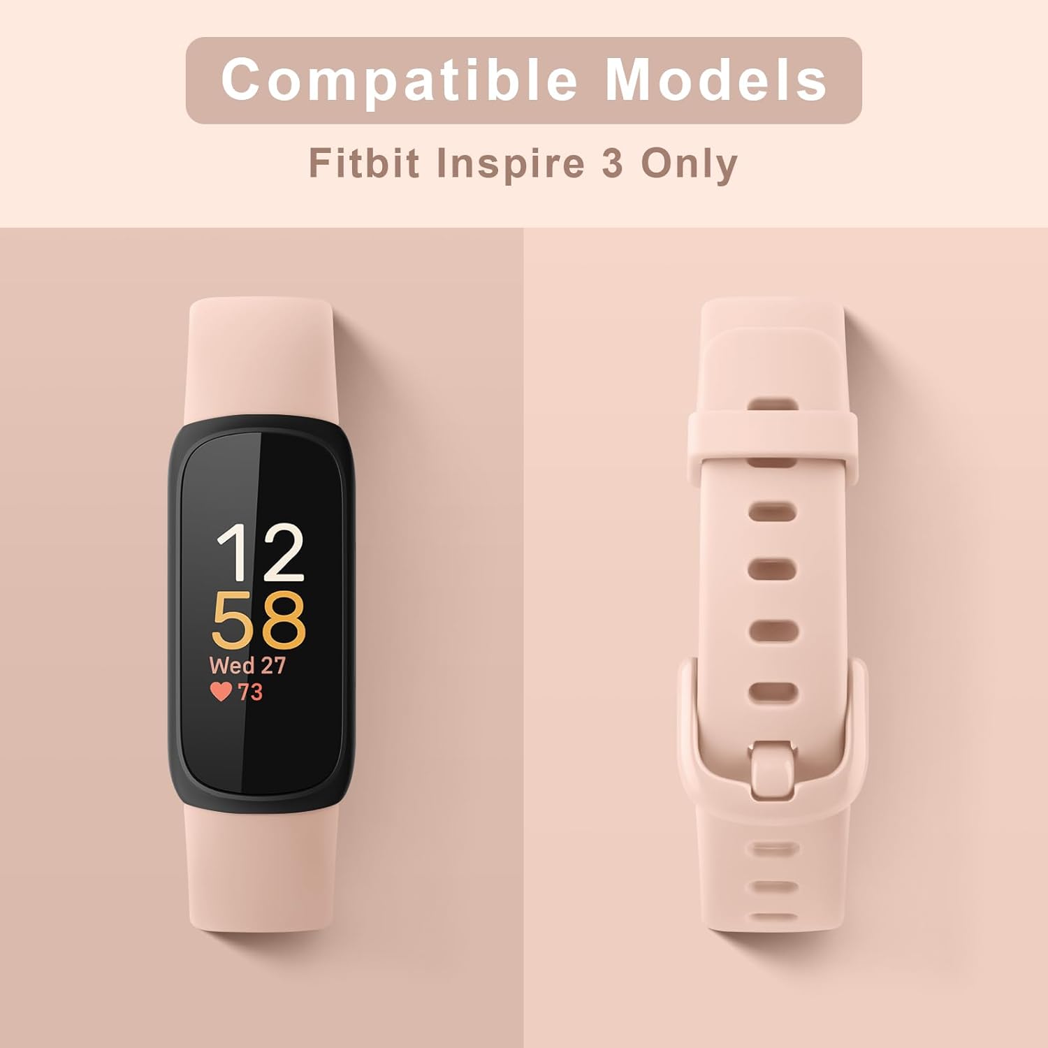 Meliya Fitbit Inspire 3 bandas para mujeres y hombres, correa ajustable de silicona suave de repuesto compatible con Fitbit Inspire 3 Fitness Tracker