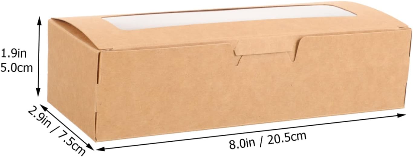 Abaodam Contenedor de embalaje para magdalenas, 60 piezas, donas, contenedor de regalo, caja de postre Kraft, muffins, macarrones, galletas, chispas