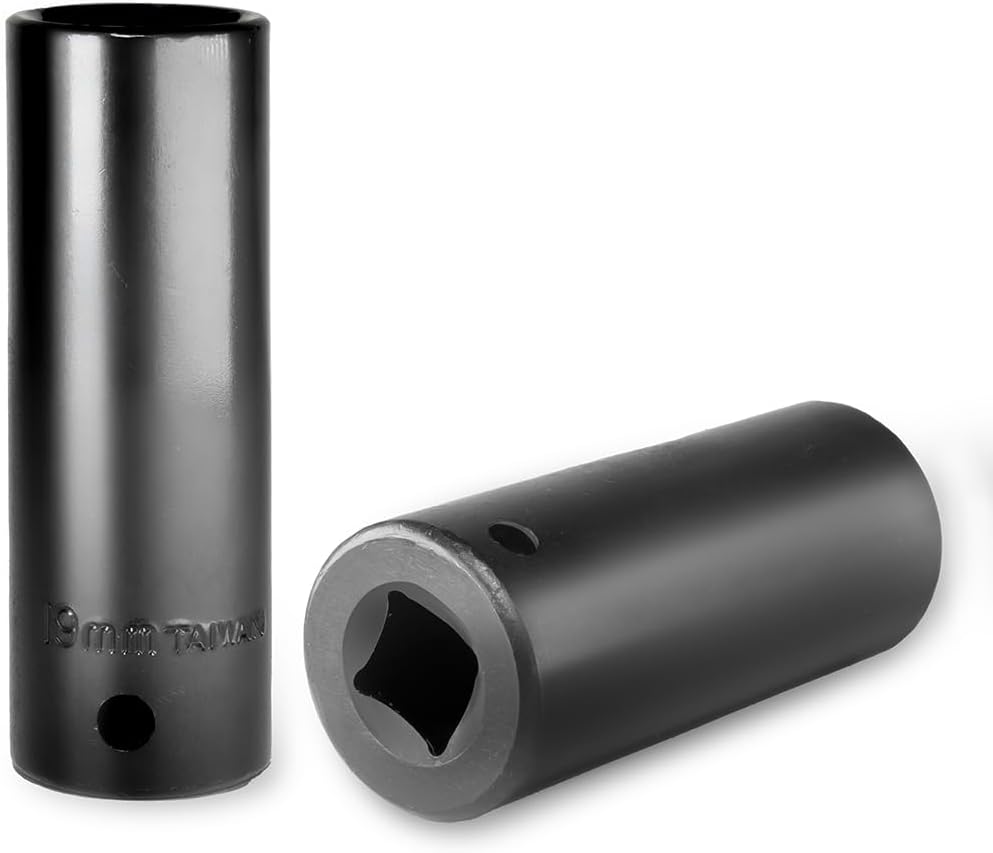 Stark USA Juego de llaves de impacto profundo de 12 pulgada, 11 piezas, MM, tamaño métrico, 6 puntos, 0.394 in – 0.945 in, funda de transporte
