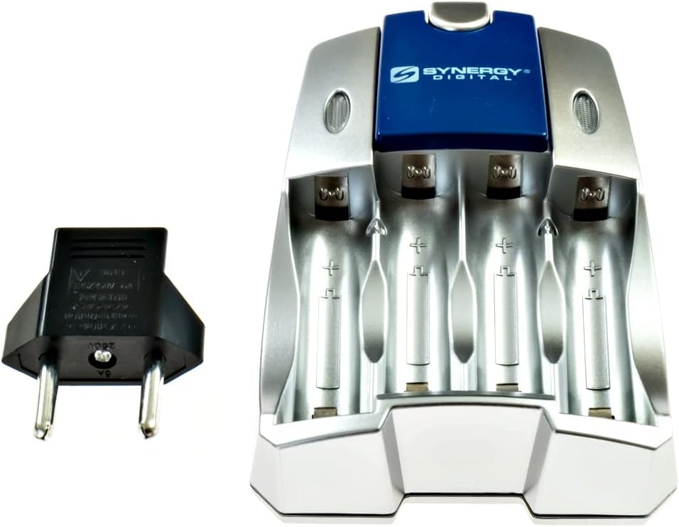 Synergy Digital Cargador de batería para cámara, compatible con cámara digital Kodak PIXPRO AZ405, enchufe plegable de 110220 V con adaptadores de