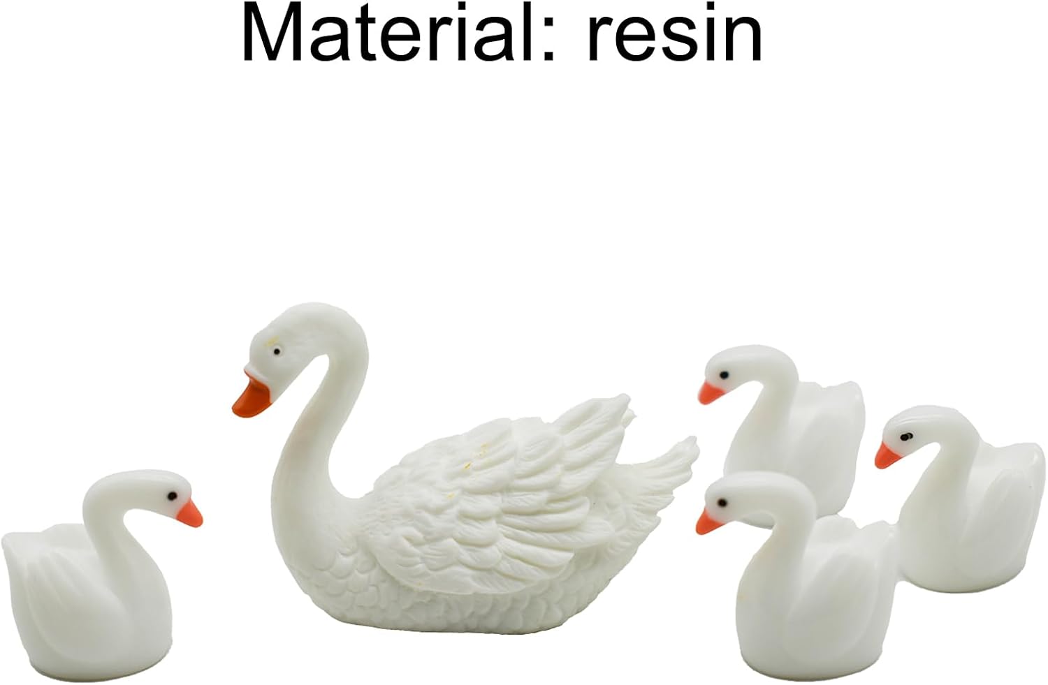 12 mini figuras de cisne blanco de 2 pulgadas para decoración de pasteles de cisne en miniatura, cisnes de resina, accesorios de jardín de hadas