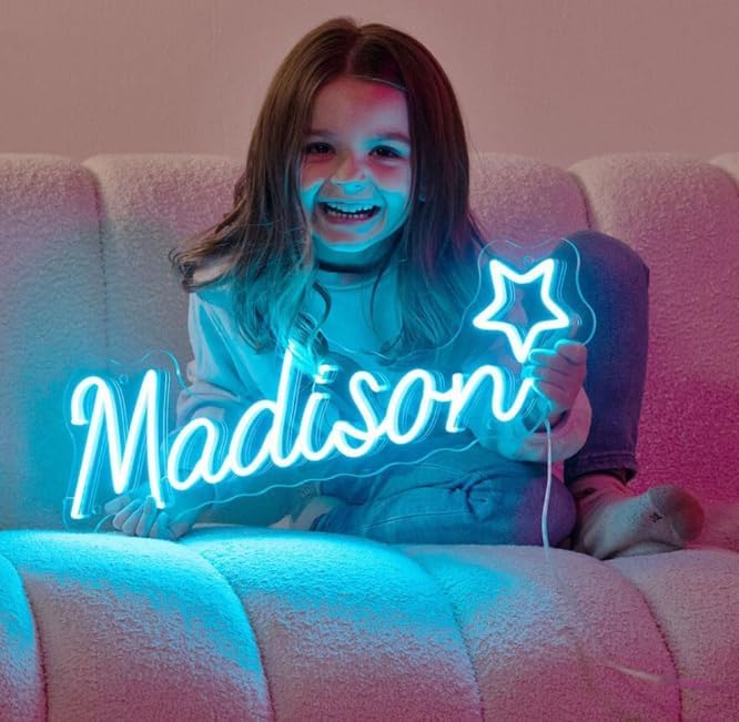 HUMPBACK Letreros de luces de neón personalizados para decoración de pared, letreros de neón LED regulables personalizables, letrero de nombre
