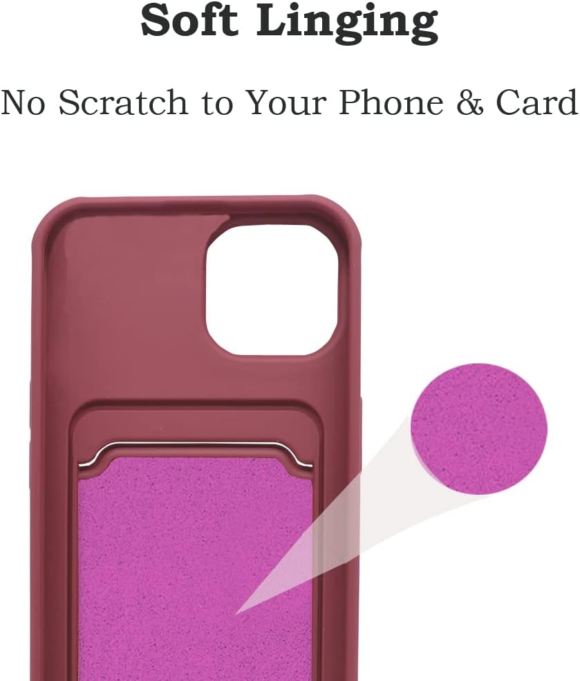 Unov Funda compatible con iPhone 15 Plus (2023), iPhone 14 Plus (2022) de 6.7 pulgadas, funda protectora delgada de TPU suave con tarjetero fácil de
