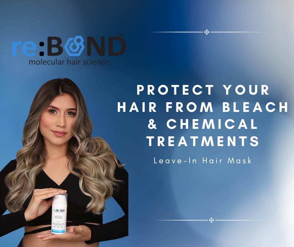 REBOND MOLECULAR HAIR SCIENCE Leave In Miracle Bond – Juego de máscaras de construcción, incluye 1-3 oz (3.0 fl oz) y 1 tamaño de viaje, 0.3 fl oz