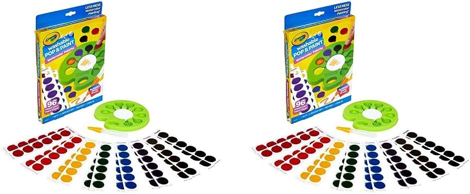 Crayola Juego de pintura de acuarela, paleta de pintura para reventar y pintar, pinturas lavables para niños, regalo (paquete de 2)