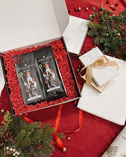 St. Nicholas Christmas Blend Café católico Heavenly Roasts café molido (grano entero), 12 onzas