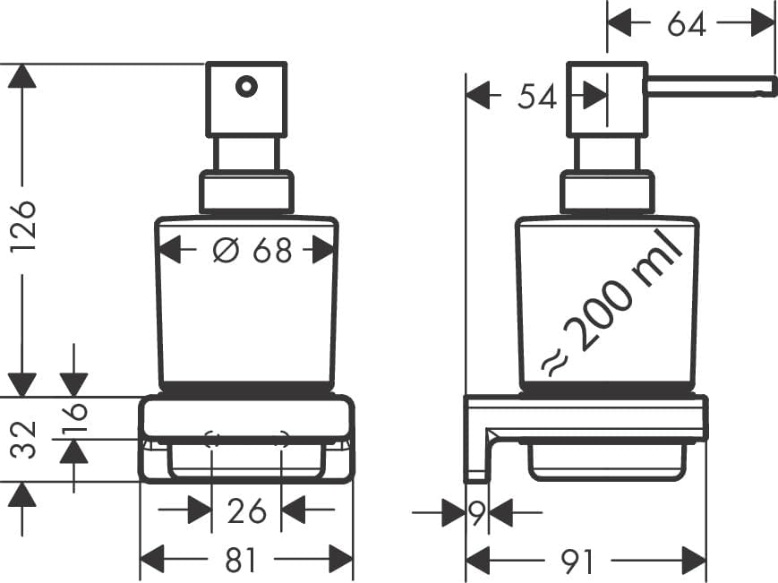 hansgrohe 41745000 AddStoris Dispensador de jabón, cromado