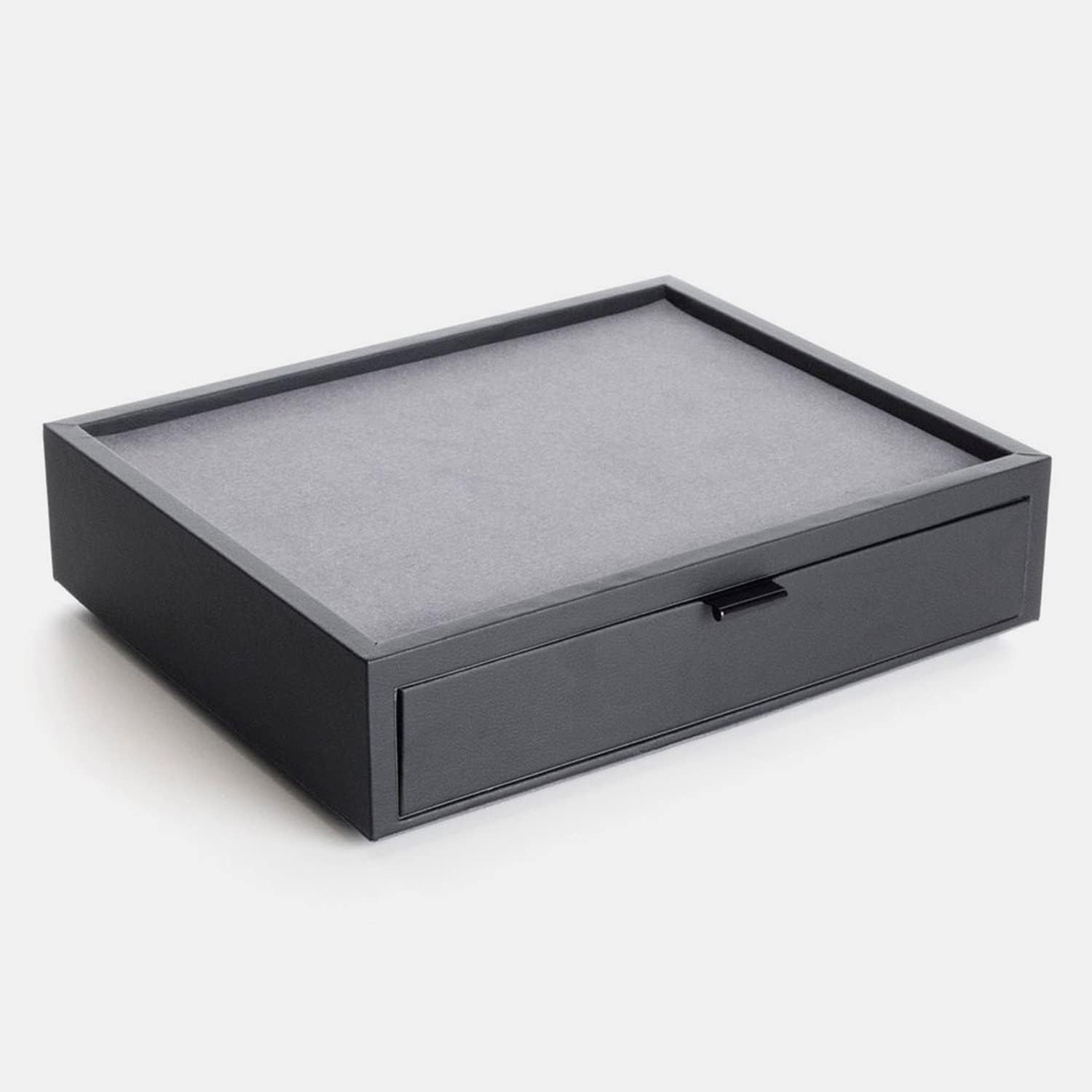Kaviso Cajón de almacenamiento de valet de Cache Display – EDC, cuchilla, reloj y cajón de almacenamiento de joyas, forro de microfibra, cuero