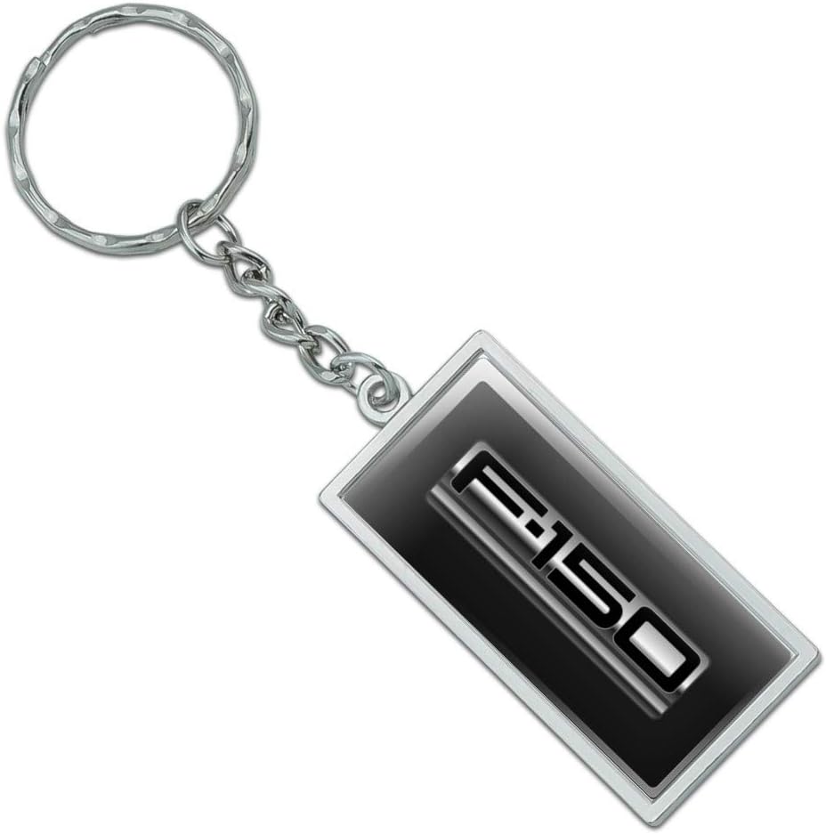 GRAPHICS & MORE Rectángulo Ford Trucks F-150 Logo Llavero en metal cromado, Cromado