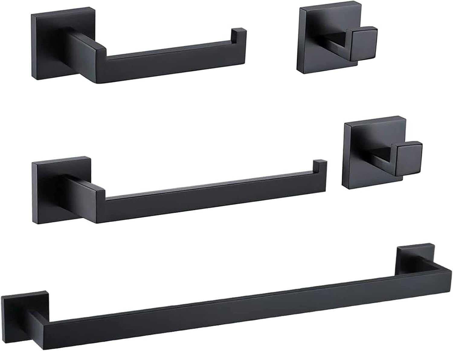 Ralbay Toallero de baño, juego de 5 piezas de accesorios de baño de acero inoxidable de alta calidad, juego de toallero montado en la pared, color