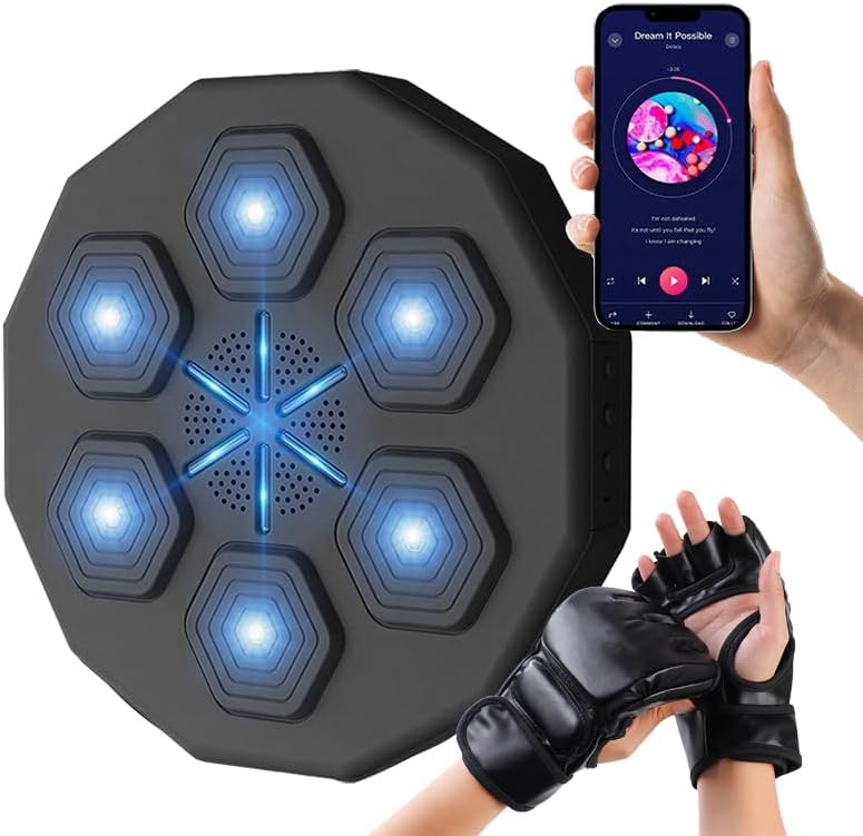 Máquina de boxeo electrónica de música 2023, equipo de boxeo de entrenamiento de boxeo, máquina de boxeo montada en la pared con carga USB y