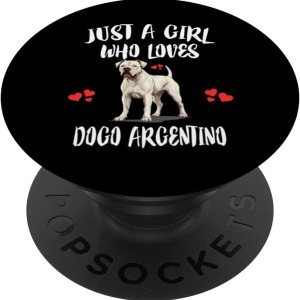 Just A Girl Who Loves Dogo Argentino Dog PopSockets Standard PopGrip Just A Girl Who Loves Dogo Argentino Dog PopSockets Standard PopGrip